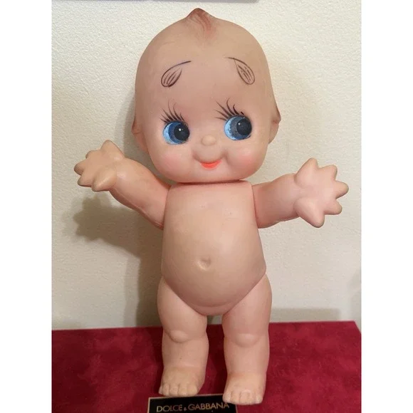 Retro‎ Kewpie Doll 10" Large Green Feather - Picture 7 of 10